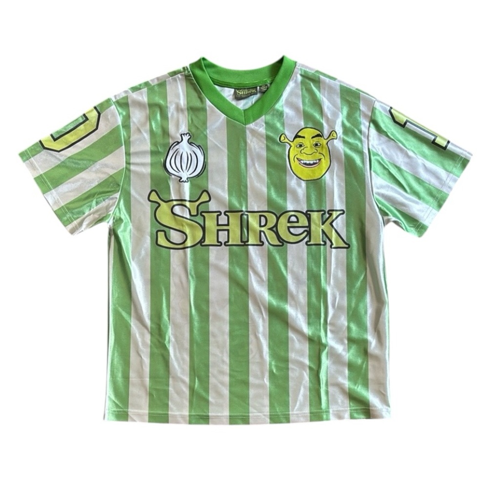 DREAMWORKS Shrek Striped Green and White Jersey, size S